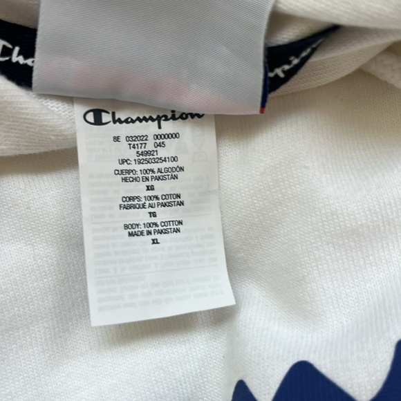 REDUCED PRICE 🆕 Champion Midweight Jersey Hoodie White XL - Picture 10 of 15